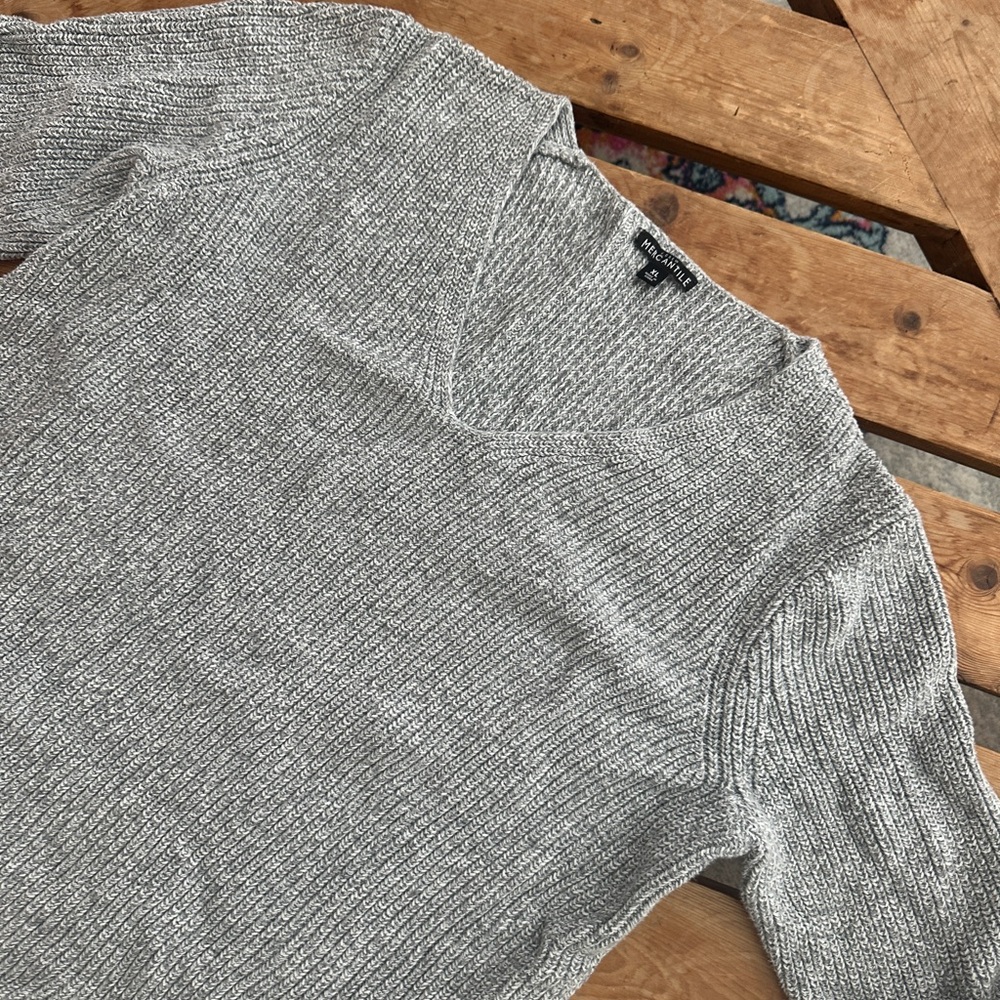 J. Crew Gray V-Neck Sweater